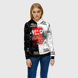 Толстовка-худи женская WAR THUNDER ВАР ТАНДЕР, цвет: 3D-черный — фото 2