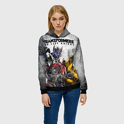 Толстовка-худи женская Оптимус и Бамблби, цвет: 3D-черный — фото 2