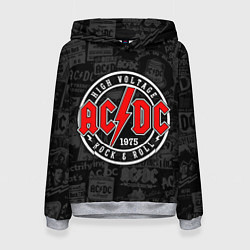 Толстовка-худи женская AC DC HIGH VOLTAGE, цвет: 3D-меланж