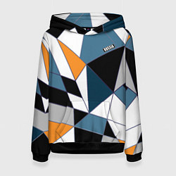 Толстовка-худи женская Геометрический узор, цвет: 3D-черный