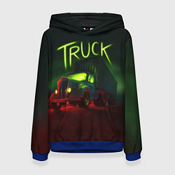 Толстовка-худи женская Truck neon, цвет: 3D-синий