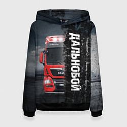 Толстовка-худи женская Дальнобой Red Truck, цвет: 3D-черный