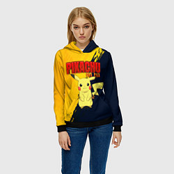 Толстовка-худи женская PIKACHU PIKA PIKA ПИКАЧУ, цвет: 3D-черный — фото 2