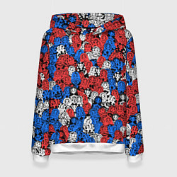 Женская толстовка Бело-сине-красные матрёшки