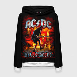 Толстовка-худи женская ACDC HELLS BELLS, цвет: 3D-белый