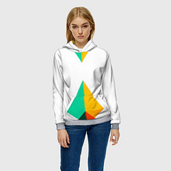 Толстовка-худи женская Треугольники, цвет: 3D-меланж — фото 2