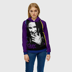 Толстовка-худи женская Ozzy Osbourne, Оззи Осборн, цвет: 3D-синий — фото 2