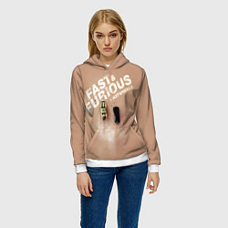 Толстовка-худи женская Hot Wheels Хот Вилс, цвет: 3D-белый — фото 2