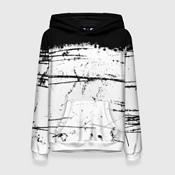 Толстовка-худи женская ИСПАЧКАННЫЙ КРАСКОЙ, цвет: 3D-белый