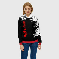 Толстовка-худи женская Токийские мстители, цвет: 3D-красный — фото 2