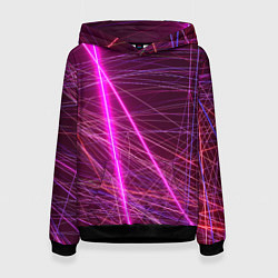 Толстовка-худи женская ЛАЗЕРЫ LASERS, цвет: 3D-черный