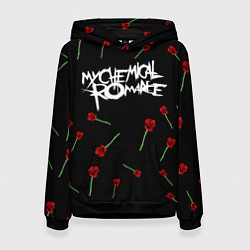 Толстовка-худи женская MY CHEMICAL ROMANCE РОЗЫ MCR ROSES, цвет: 3D-черный