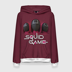 Толстовка-худи женская ИГРА В КАЛЬМАРА ТРИО SQUID GAME TRIO, цвет: 3D-белый