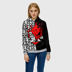 Толстовка-худи женская CYBERPUNK 2077: SAMURAI, цвет: 3D-меланж — фото 2