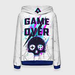 Толстовка-худи женская Game OVER - NEON 3D, цвет: 3D-синий