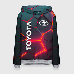 Толстовка-худи женская TOYOTA 3D NEON ТОЙОТА 3Д ПЛИТЫ НЕОН, цвет: 3D-меланж