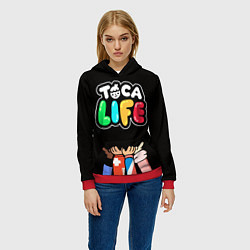 Толстовка-худи женская Toca Life: Friends, цвет: 3D-красный — фото 2