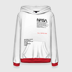 Толстовка-худи женская NASA БЕЛАЯ ФОРМА, цвет: 3D-красный