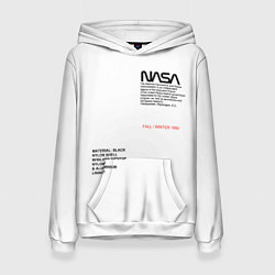 Толстовка-худи женская NASA БЕЛАЯ ФОРМА, цвет: 3D-белый