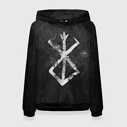 Толстовка-худи женская BERSERK LOGO GRUNGE, цвет: 3D-черный