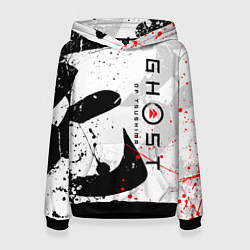 Толстовка-худи женская GHOST OF TSUSHIMA ПРИЗРАК ЦУСИМЫ БЕЛЫЙ, цвет: 3D-черный
