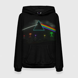 Толстовка-худи женская ПИНК ФЛОЙД PINK FLOYD LOGO, цвет: 3D-черный