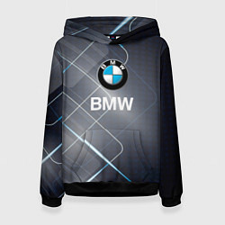 Толстовка-худи женская BMW Logo, цвет: 3D-черный