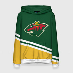 Толстовка-худи женская Minnesota Wild NHL, цвет: 3D-белый