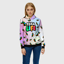 Толстовка-худи женская Toca Life: Smile Logo, цвет: 3D-черный — фото 2