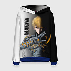Толстовка-худи женская Металлическое тело Геноса One Punch-Man, цвет: 3D-синий