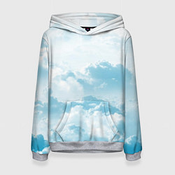 Толстовка-худи женская Плотные облака, цвет: 3D-меланж