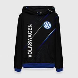 Толстовка-худи женская Volkswagen, sport style, цвет: 3D-синий