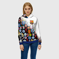 Толстовка-худи женская FC BARCELONA LOGOBOMBING, цвет: 3D-синий — фото 2