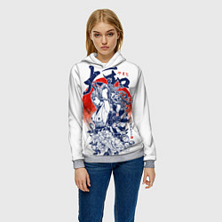 Толстовка-худи женская Ямато девушка самурай Ван Пис, цвет: 3D-меланж — фото 2