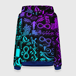 Толстовка-худи женская ТАТУ ТОКЙСКИЕ МСТИТЕЛИ НЕОН, цвет: 3D-синий