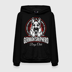 Толстовка-худи женская Немецкая Овчарка German Shepherd -1, цвет: 3D-черный