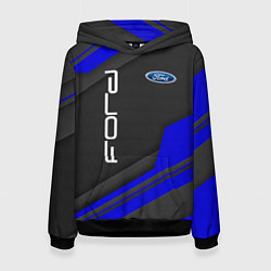Толстовка-худи женская Ford Форд авто, цвет: 3D-черный