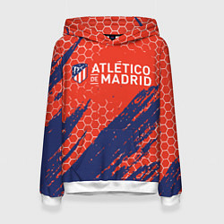 Толстовка-худи женская Atletico Madrid: Football Club, цвет: 3D-белый