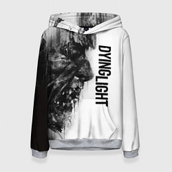 Женская толстовка DYING LIGHT BLACK & WHITE ZOMBIE FACE