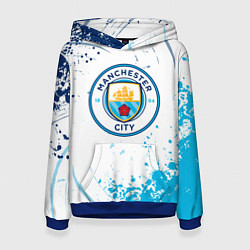 Толстовка-худи женская Manchester City - Футбольный клуб, цвет: 3D-синий