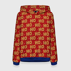 Толстовка-худи женская HO-HO-HO, цвет: 3D-синий