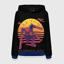 Толстовка-худи женская Chainsaw Man Человек-бензопила нападает, цвет: 3D-синий