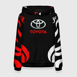 Толстовка-худи женская Автомобиль Toyota, цвет: 3D-черный