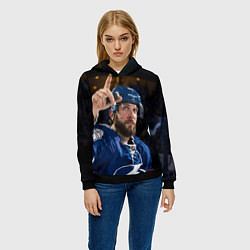 Толстовка-худи женская Никита Кучеров, NHL, цвет: 3D-черный — фото 2