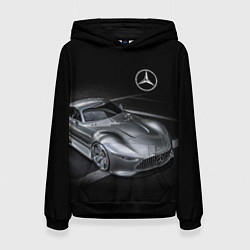 Толстовка-худи женская Mercedes-Benz motorsport black, цвет: 3D-черный