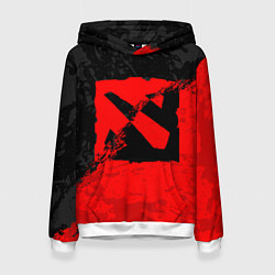 Женская толстовка DOTA 2 RED BLACK LOGO, БРЫЗГИ КРАСОК