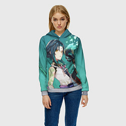 Толстовка-худи женская Genshin Impact Xiao Сяо, цвет: 3D-меланж — фото 2