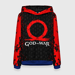 Толстовка-худи женская GOD OF WAR КРАТОС ЛОГО, цвет: 3D-синий