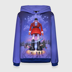 Толстовка-худи женская New Years Nutcracker giant, цвет: 3D-синий