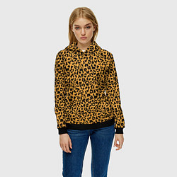 Толстовка-худи женская Леопард Leopard, цвет: 3D-черный — фото 2